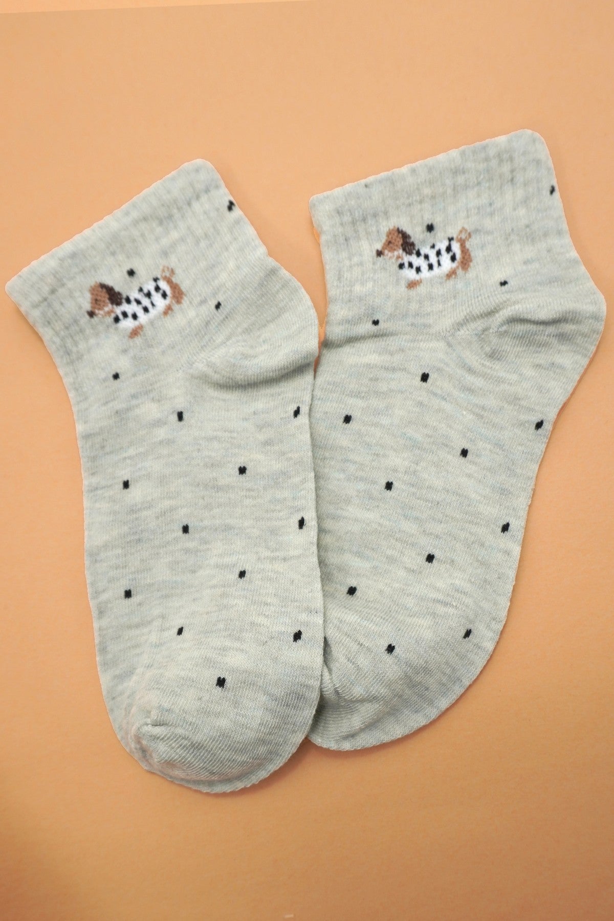 Dog polka dot crew socks