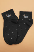 Dog polka dot crew socks