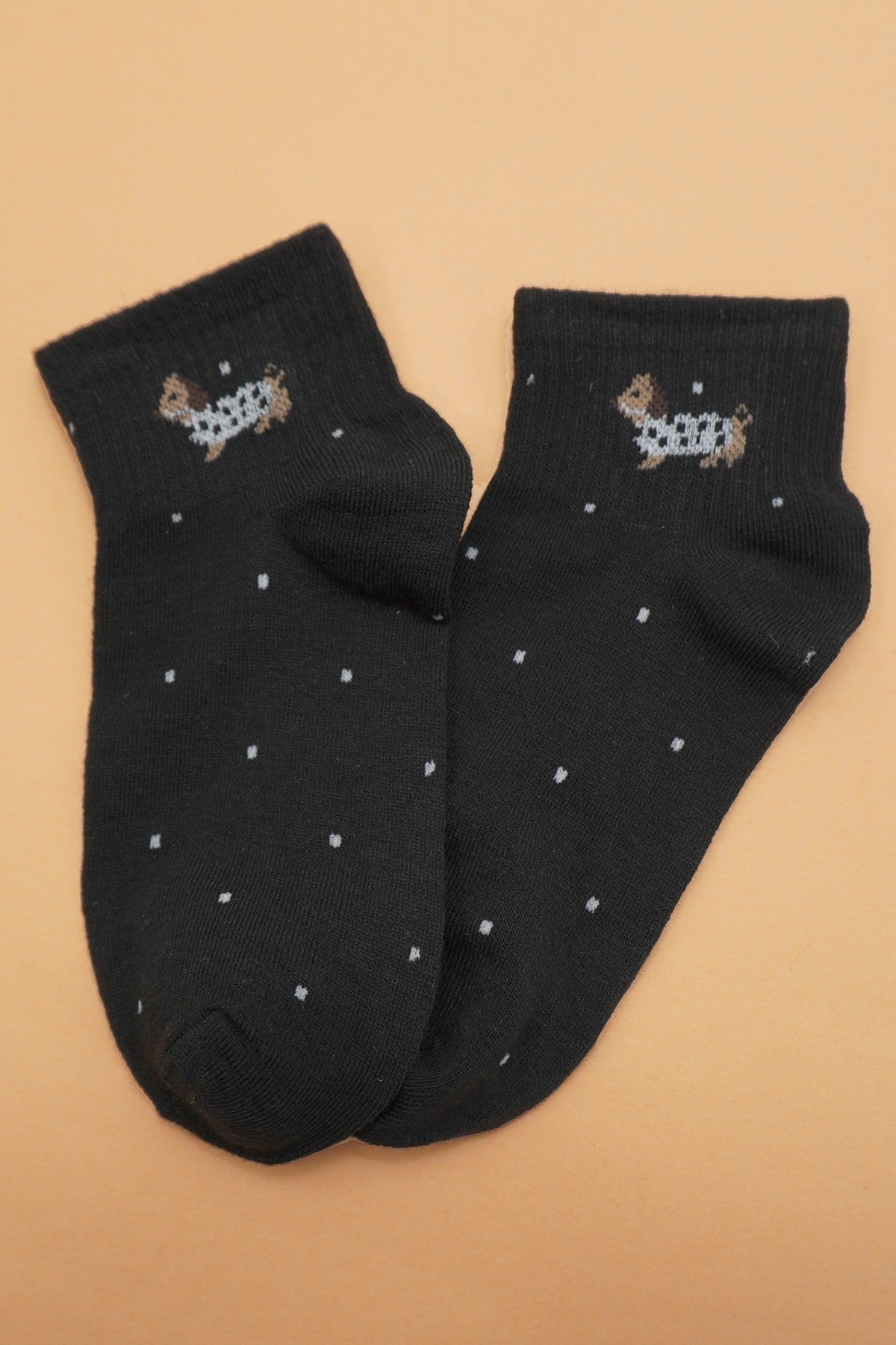 Dog polka dot crew socks
