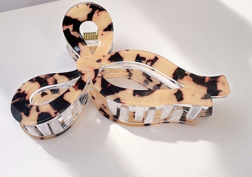 Animal print bow claw clip