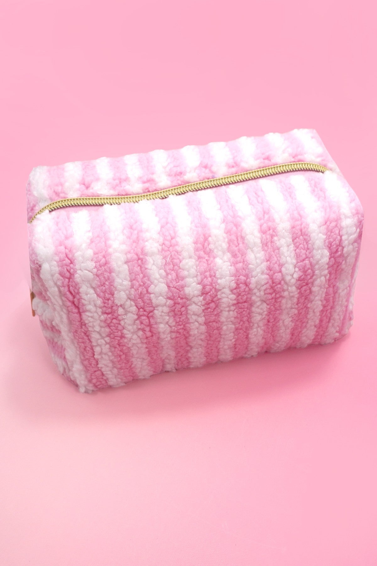 Pink sherpa pouch